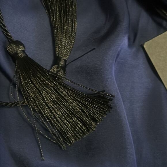 THE‎ KOOPLES PLAIN COLOR LONG SLEEVE MAXI DRESS IN NIGHT BLUE SIZE 1 S - Picture 8 of 11